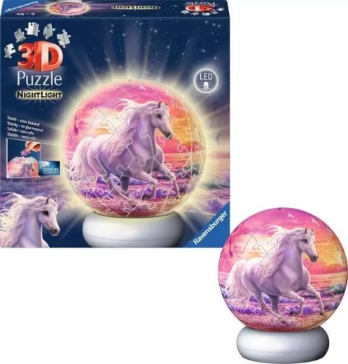Ravensburger minge puzzle 3D luminoasă Cal – ediție de noapte, 72 piese
