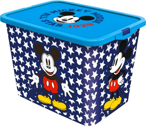 Cutie de depozitare cu capac cu cleme Disney Mickey