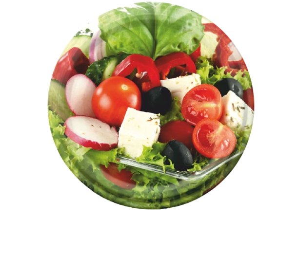 Set de capace pentru conservare 82 mm cu motiv legume, 10 buc