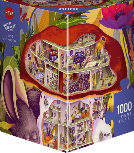Puzzle HEYE Superfreunde: Casa ciupercă, 1000 de piese