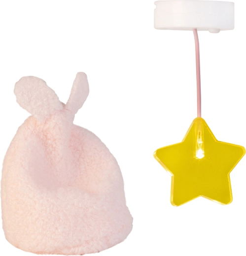 Iluminat pentru casă de păpuși Lundby, lampă în formă de stea și taburet cu urechi