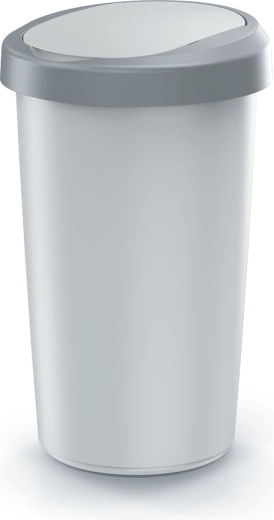 Coș de gunoi cu capac basculant 50 l culoare cenușie