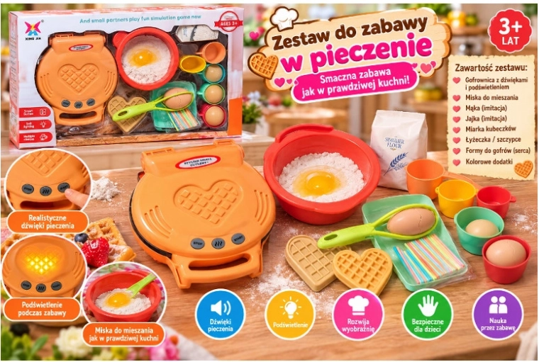 Aparat de făcut vafe pentru copii cu accesorii