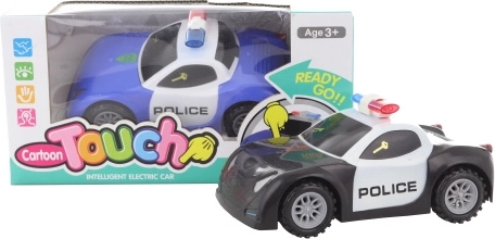 Mașină de poliție din plastic pe baterii, cu sunet, în cutie - 1 bucată