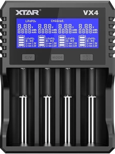 Încărcător universal pentru acumulatori XTAR VX4 v2 pentru Li-ion/Ni-MH/LiFePO4