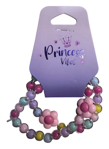 PINK set de brățări cu mărgele cu inimioare (2 buc.)