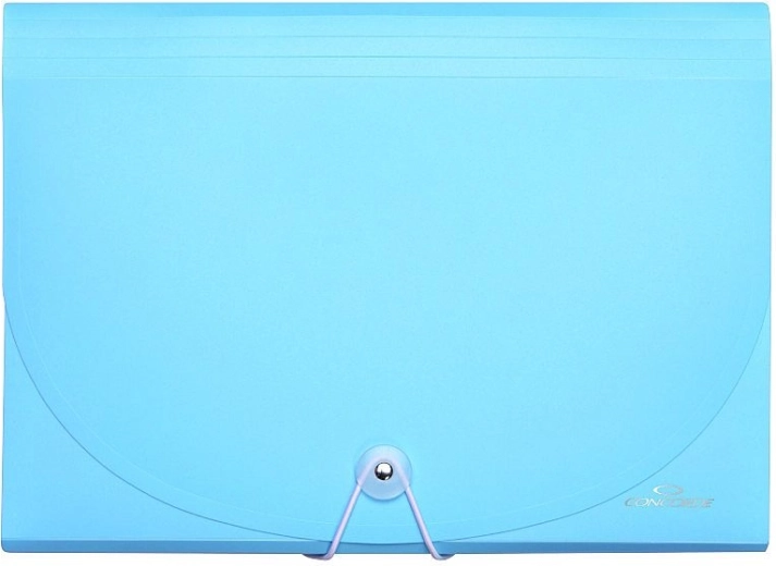 Mapă pentru documente cu elastic A4, 7 compartimente, albastru pastel