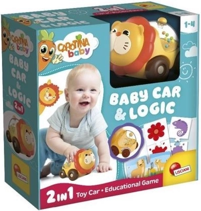 Mașinuță leu și joc puzzle - Carotina Baby