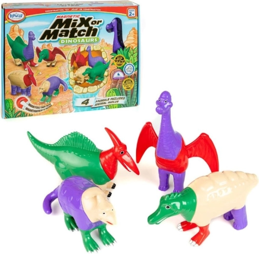 Dinozauri magnetici MalBlo – set creativ de construcție pentru copii