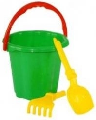 Set de nisip cu găleată, lopățică și greblă