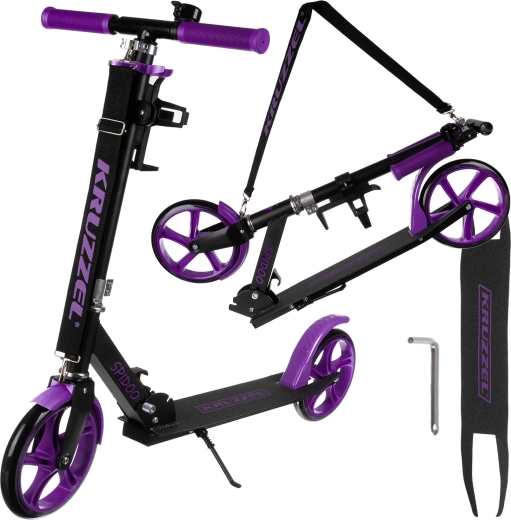 Trotinetă urbană pliabilă Spidoo KRUZZEL - 1 bucată – Violet-negru