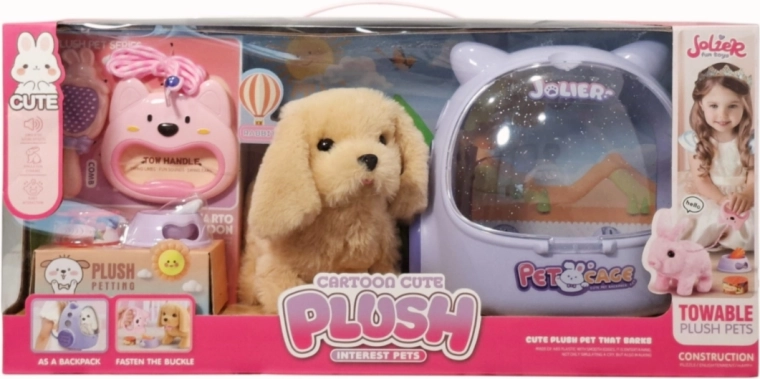 Animăluț – cățeluș de pluș cu accesorii - 1 bucată