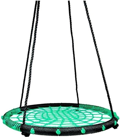 Leagăn rotund cu plasă de frânghie 80 cm – Verde