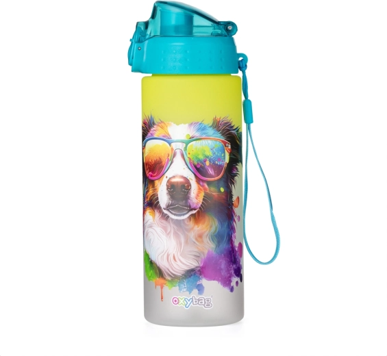 Sticlă pentru băut OXY Click 600 ml crazy animals câine