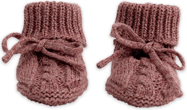 Botoșei tricotati Lodger knit cable rebel 0–6 luni