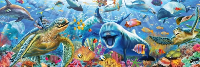 Puzzle panoramice Viața marină 150 de piese