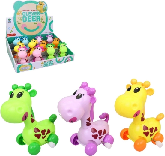Girafoaică cu mecanism de înfășurare – jucărie de mână, 6 culori