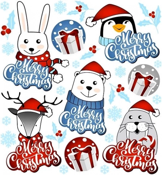 Aplicații de Crăciun cu animale pe un mic marcaj