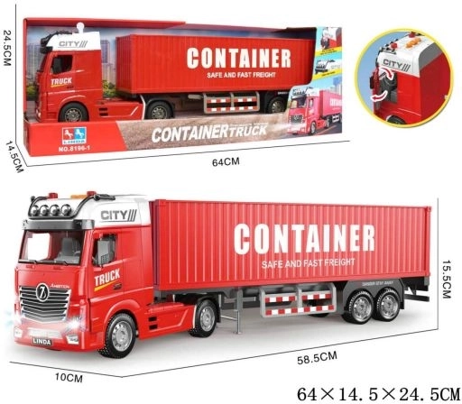 Camion de jucărie pentru copii cu macara, lumini și sunete