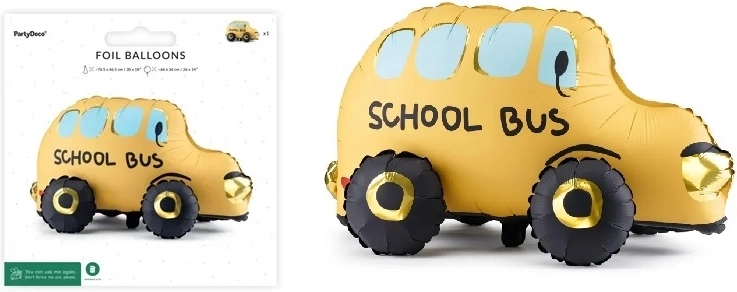 Balon din folie cu suport Autobuz 66 × 36 cm (mix)