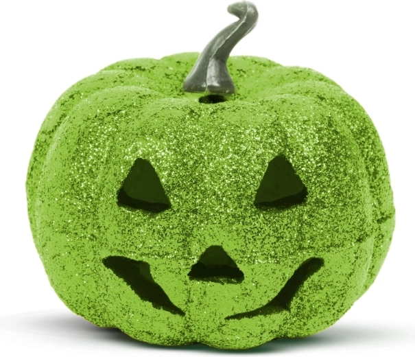 Decorațiune LED RGB de Halloween din spumă – dovleac verde, 11 cm
