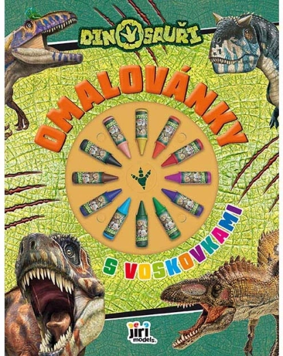 Cărți de colorat cu creioane cerate – dinozauri