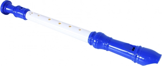 Flaută din plastic pentru copii 33 cm albastru-alb - 1 bucată