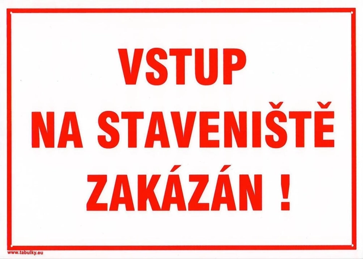 Tabelă de siguranță – accesul pe șantier interzis, A4 plastic 210 × 297 mm