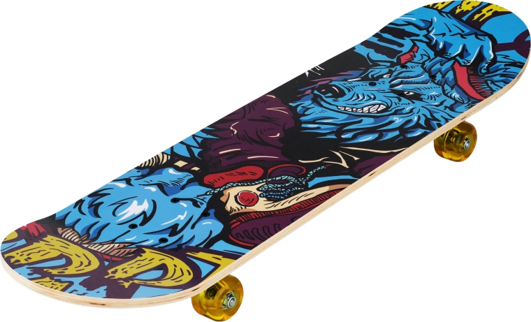 Skateboard Street Wolf 31" – lup albastru graffiti