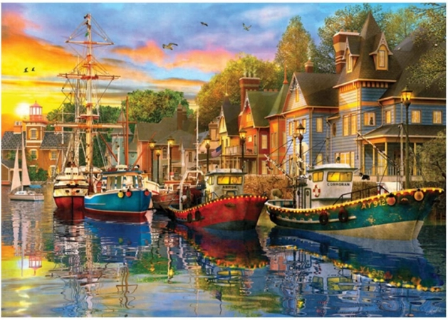 Puzzle Lumini în port 1500 piese