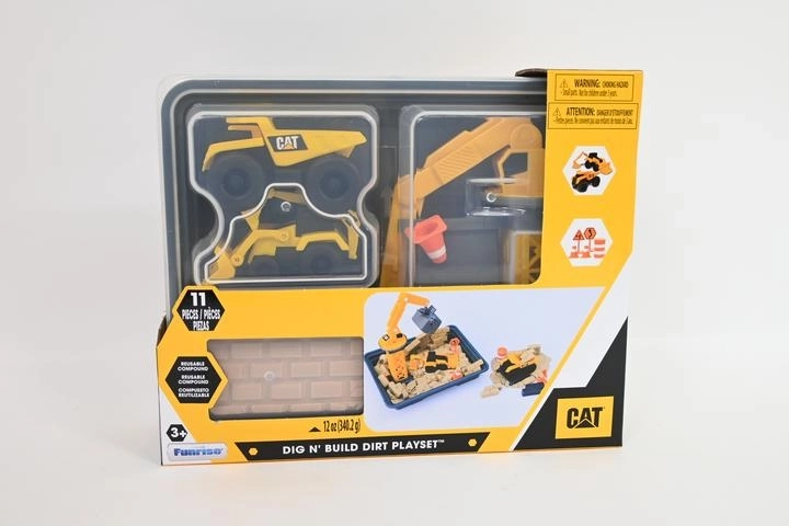 Vehicule de construcții CAT cu plastilină tip nisip în valiză