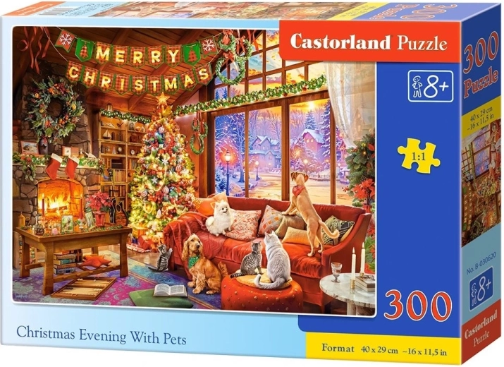 Puzzle Castorland Seară de Ajun cu animăluțe 300 de piese
