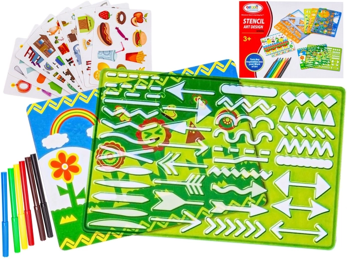 Set creativ de șabloane pentru desenarea modelelor cu markere (spirograf) - 1 bucată