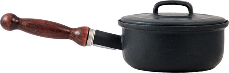 Crăticioară emailată cu capac 16 cm, 1,25 l cu mâner detașabil