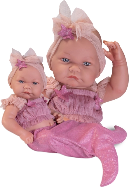 Păpușă bebeluș realistă cu corp din vinyl integral 42 cm