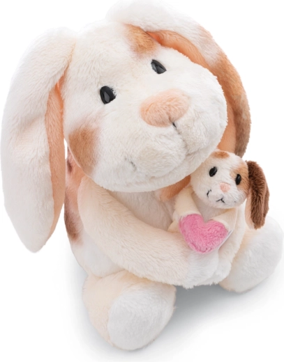 NICI iepuraș de pluș cu pui Little & Me 20 cm