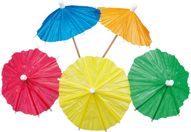 Umbreluțe colorate din hârtie pentru înghețată - 8 bucăți