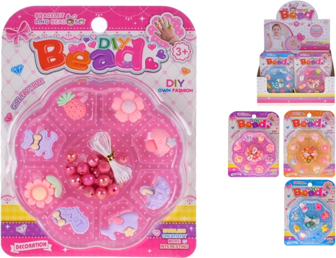 Mărgele pentru înșirat cu inelușe – 4 culori, 16 buc