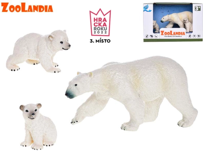 Zoolandia ursă polară cu pui – set de figurine de animale