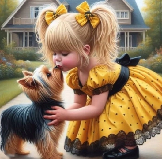 Pictură pe numere – fată în rochie galbenă 40 × 50 cm