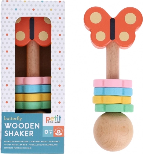 Zornăitoare din lemn Fluture de la Petit Collage