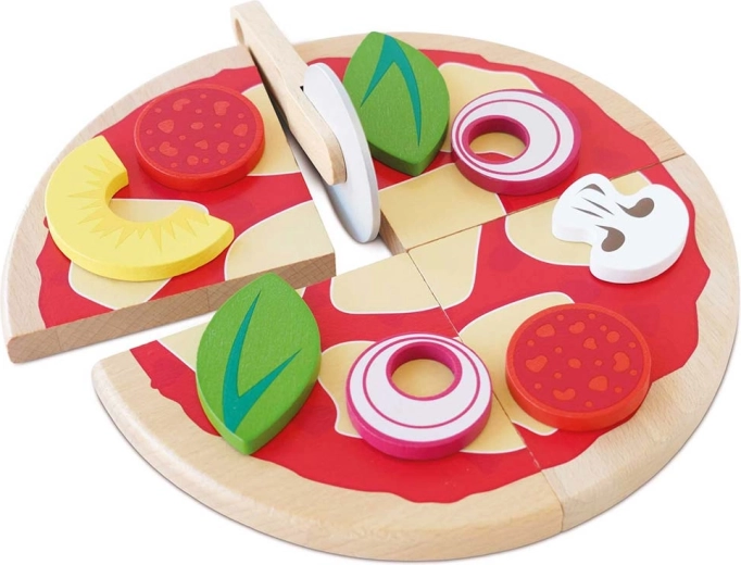 Pizza din lemn de feliat pentru copii Le Toy Van