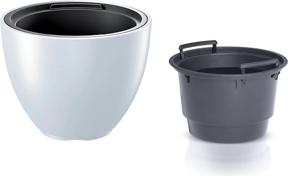 Ghiveci cu inserție HEOS 39,5 cm – alb mat