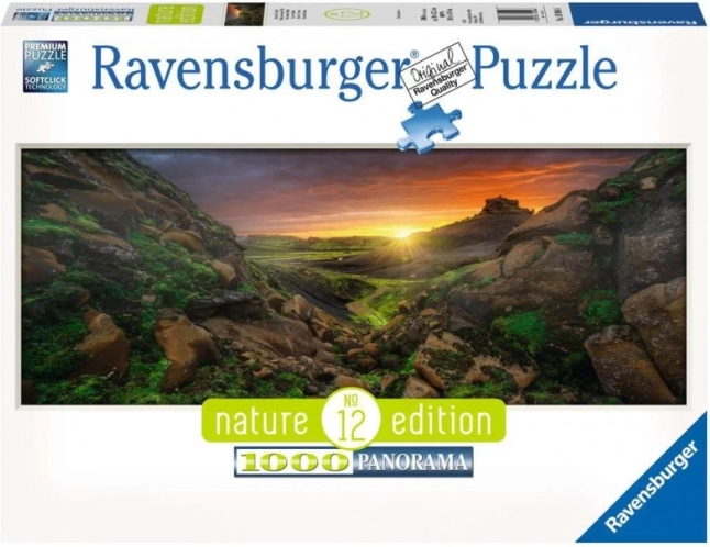 Puzzle panoramic 1000 de piese Apus islandez