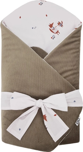Înfășătoare eco din bumbac cu velvet și inserție de cocos Fox 75 × 75 cm