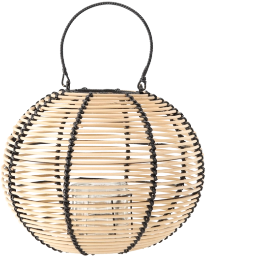 Lampion din lemn 35 × 27 cm în culoare natural-negru
