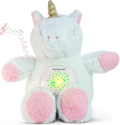 Lampă de adormit 2în1 cu proiector, lumină și muzică – unicorn
