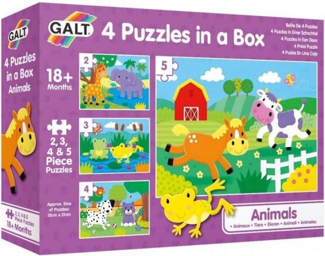 Puzzle animăluțe 4în1 (2, 3, 4, 5 piese) GALT