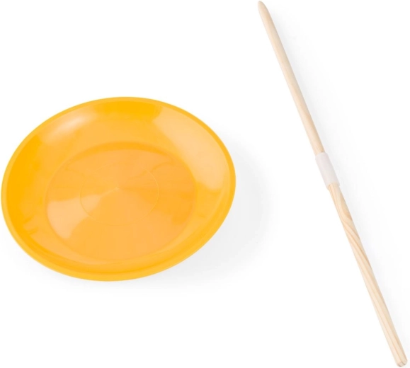 Farfurie de circ rotativă cu tijă din lemn