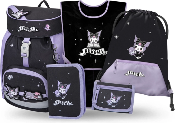 Set școlar Baagl Airy Kuromi Fortune dream – rucsac, penar, săculeț, șorț și portofel (GRS)